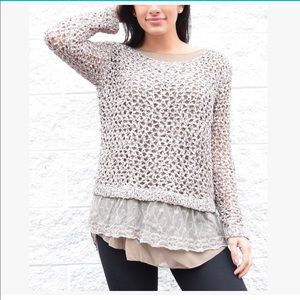Cream colored crochet tunic